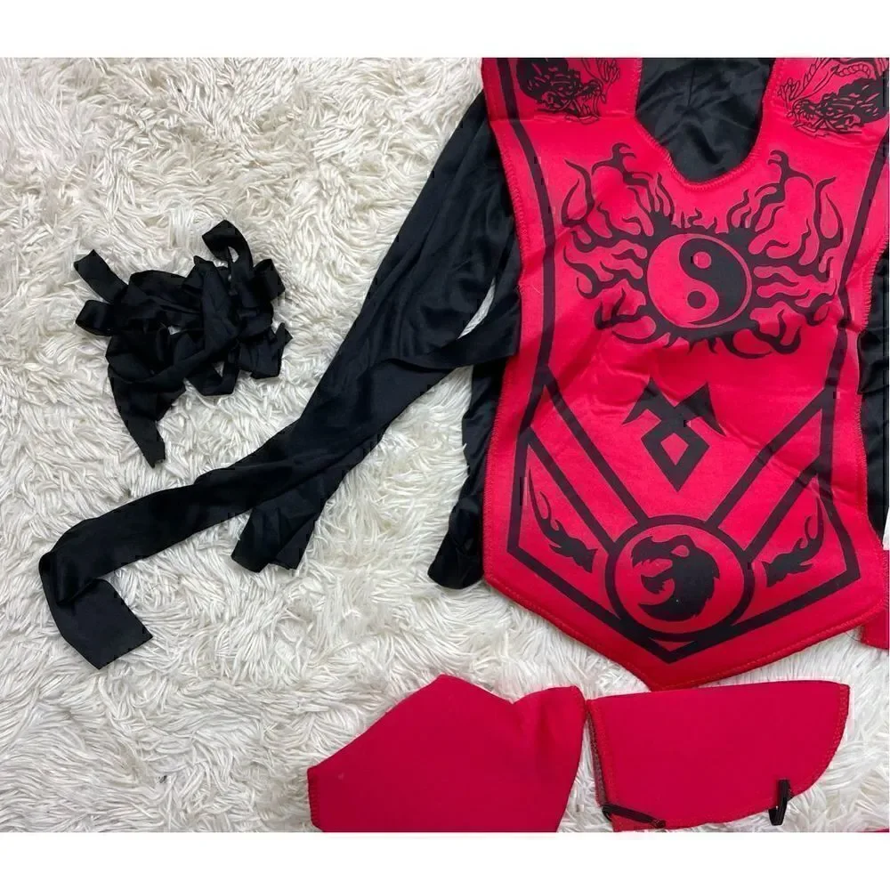 Boys Black & Red Ninja Costume Size 4T-6T